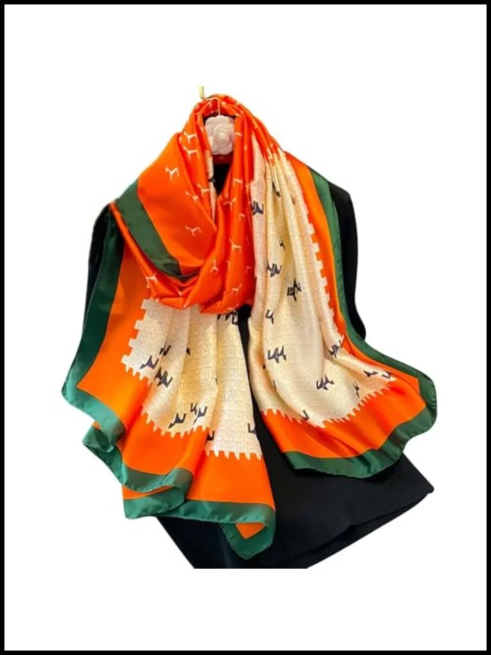 Oversized Silk Scarf Lightweight Luxury Satin Fashion Shawl Wrap Women Accessory